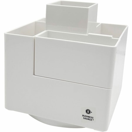 Business Source Modular Rotatable Pen Cup, White BSN11878